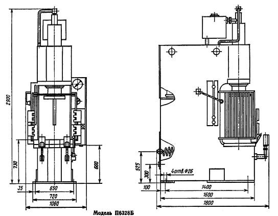 П6328 Габаритные розміри гідропресса
